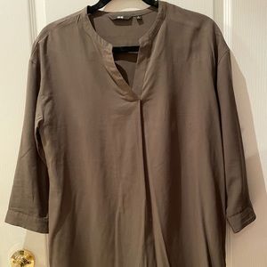 Uniqlo olive green tunic blouse